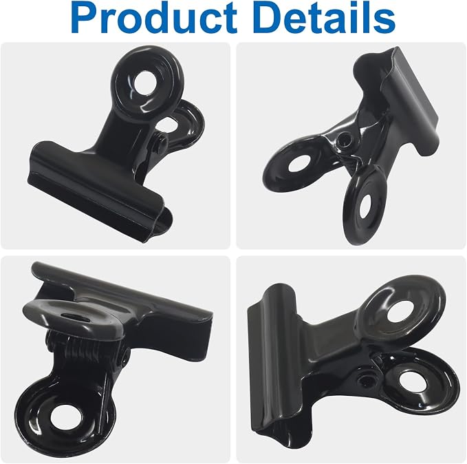 50 Pack Antique Black Bulldog Clips - 22mm Small Metal Paper Clips Clamps - Image 4