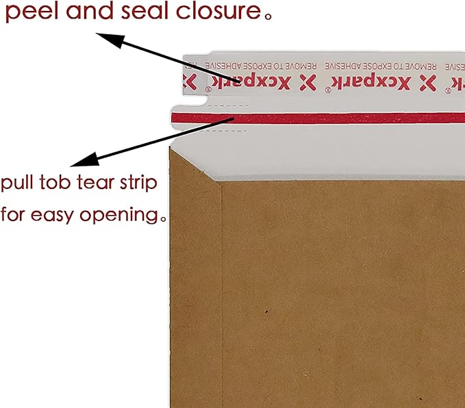 Xxcxpark 25 Pack Brown Kraft Rigid Mailers, 6.25 x 8.25 inches Self Seal Photo - Image 5