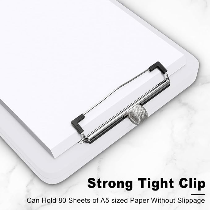 Hongri A5 Clipboard with Storage, Metal Retractable Pen Holder, 6 x 9'' Nursing - Image 4