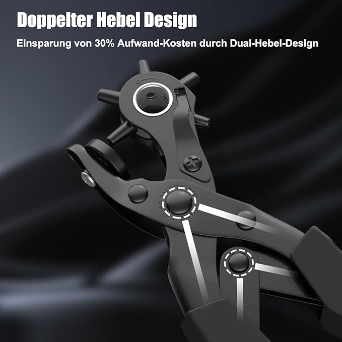 Diyife® Leather Hole Punch, Heavy Duty Belt Hole Punch, Revolving Punch Plier - Image 3