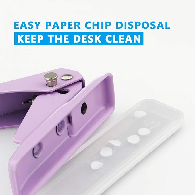 Single Hole Puncher, 1/4" Hole, 20 Sheet Capacity, 1 Pack | Metal Paper Punch - Image 5