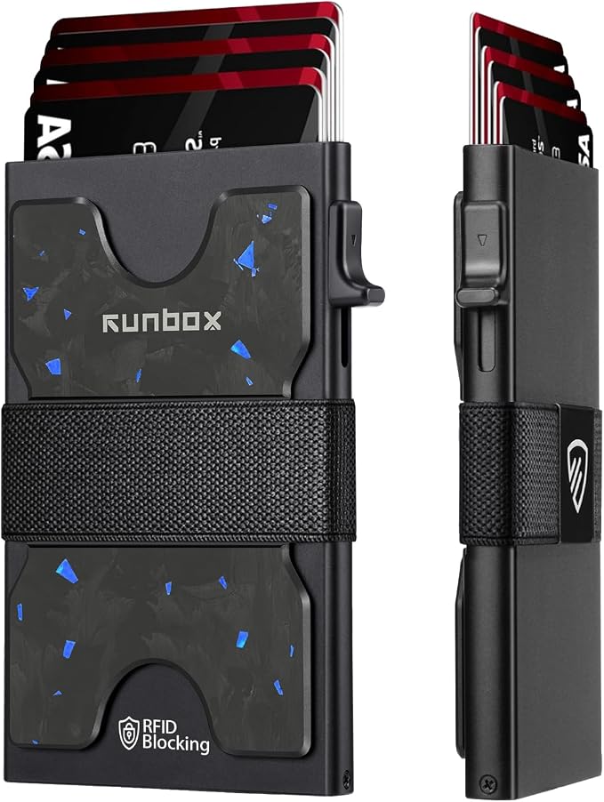 RUNBOX Slim Card Holder Wallet for Men, Minimalist RFID Blocking Wallet by RUNBOX