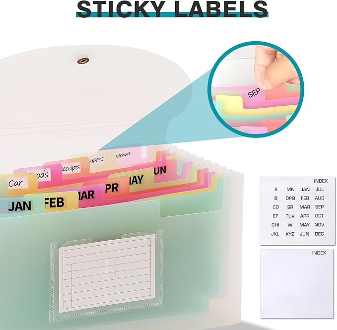 H4D Check Size 13 Pocket Expanding File Folder, Accordion File Organizer Wallet - Image 3