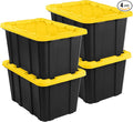 Sterilite 4-Pack 27 Gallon Industrial Storage Tote, Heavy-Duty Plastic Bins by Sterilite