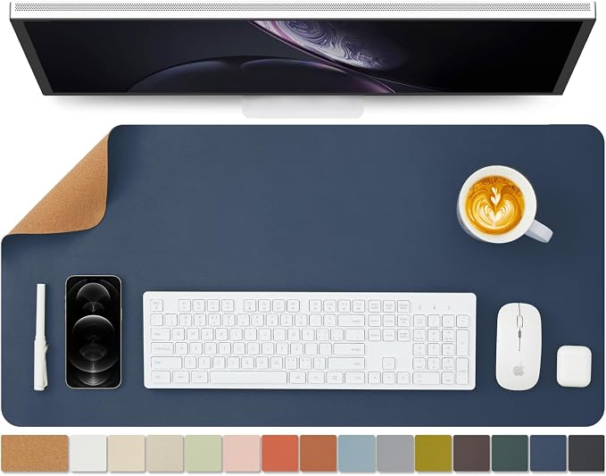Cork Desk Mat - Dual-Sided Desk Pad by HOMIEAZICOZI