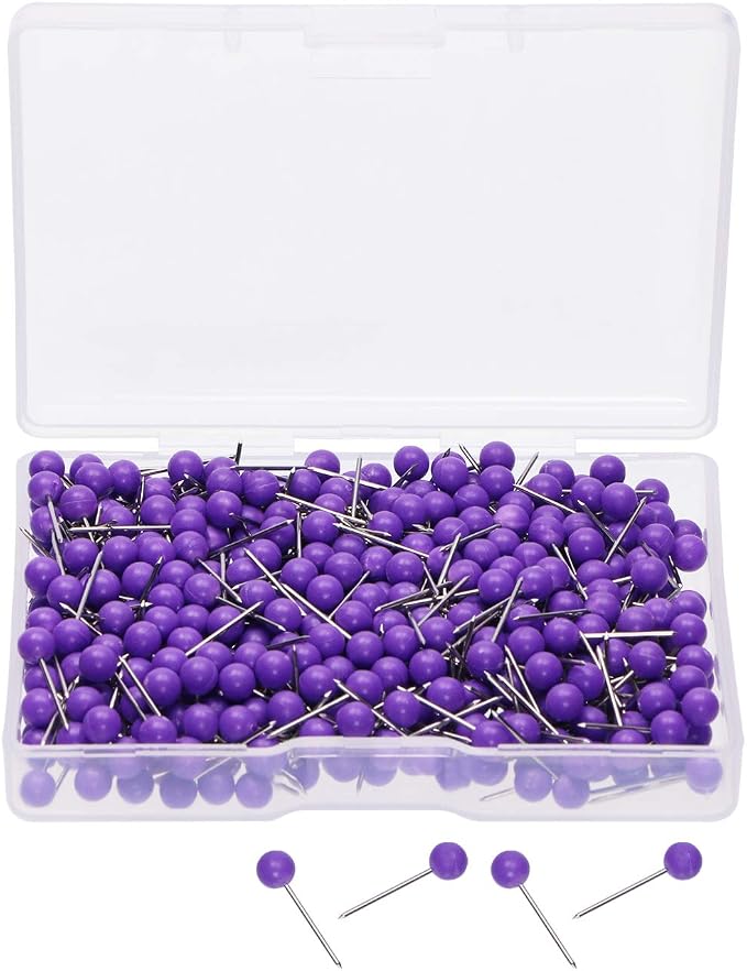 Tupalizy 1/8 Inch Small Round Ball Head Decorative Push Pins Map Thumb Tacks by Tupalizy