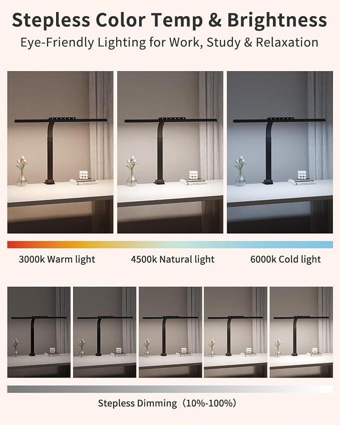 LED Desk Lamps for Home Office, 24W Bright Eye-Caring Light - Image 8