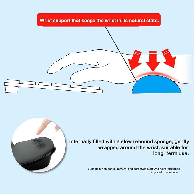 Memory Foam Mouse, Keyboard Wrist Rest Pad Anti-Skid Mousepad Support Mat - Image 4