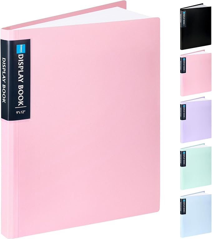 Sooez Art Portfolios 9"x12", 40 Pockets Large Portfolio Folder Display 80 Pages by Sooez