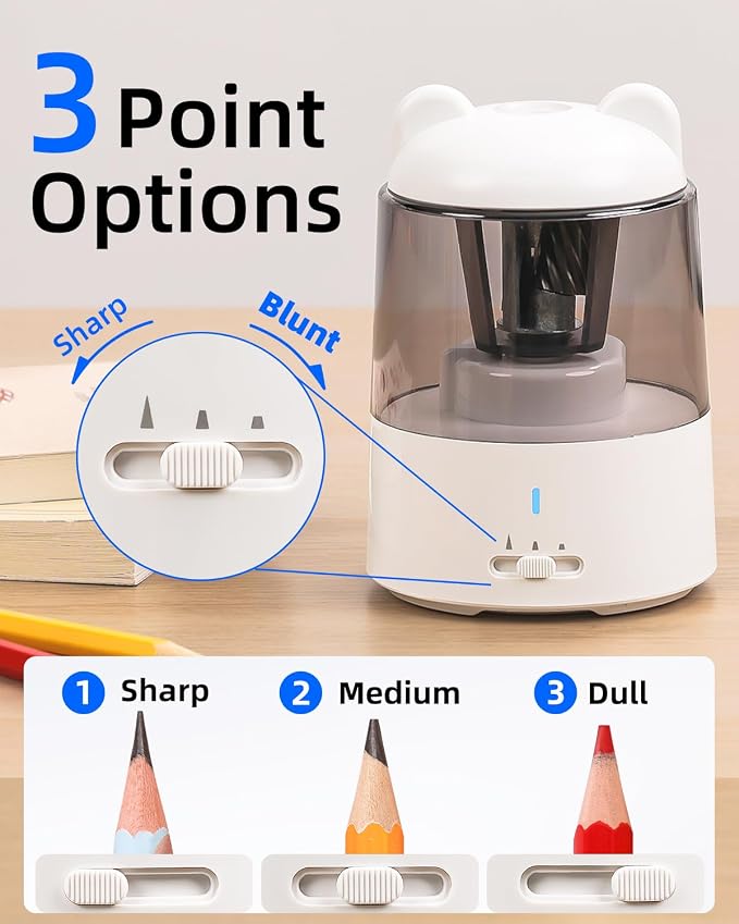 ZMOL Colored Pencil Sharpener, Rechargeable Electric Pencil Sharpener, Auto Stop - Image 3