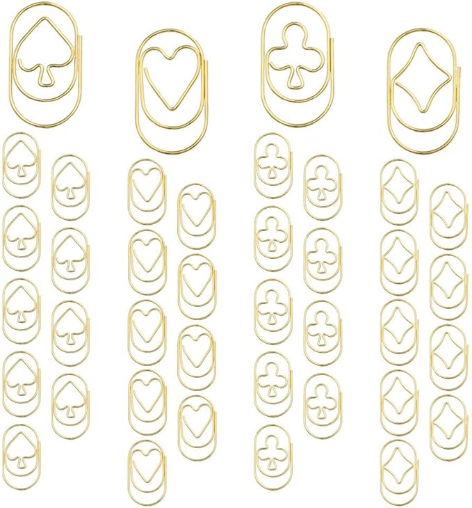 OWLFAVO 40pcs Poker Suit Shape Paper Clips by OWLFAVO