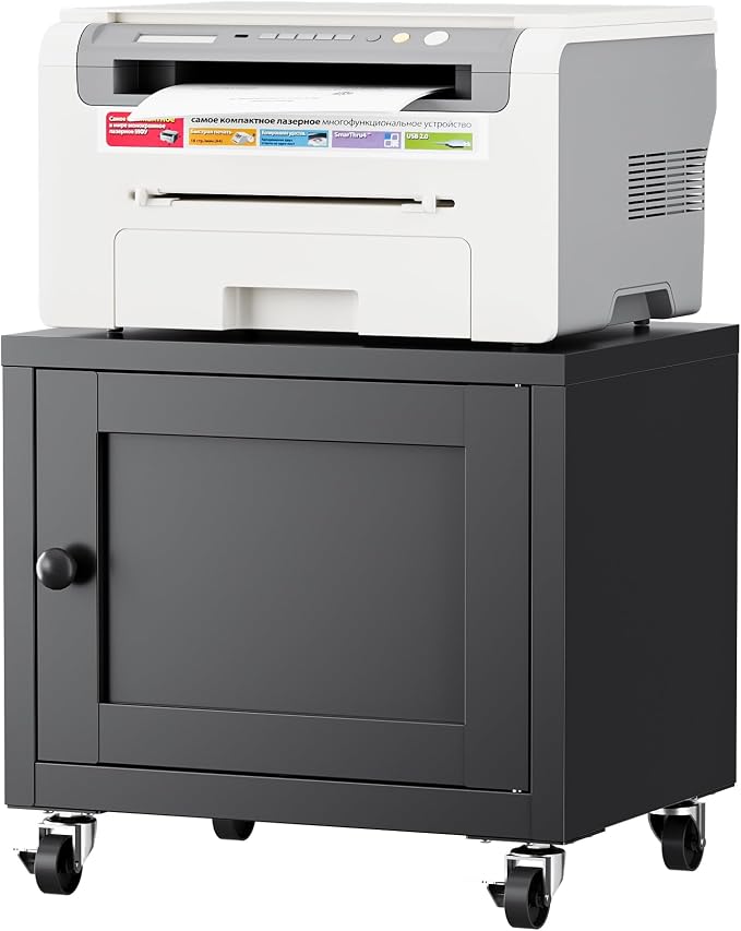 Small Printer Stand with Storage, Home Office Printer Table by LVSTEEL