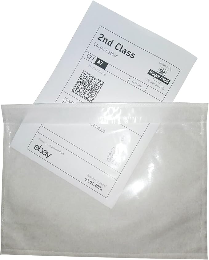 LabelMore 500 pcs 6" x 9" Clear Plastic Adhesive Packing List Envelope Mailing by LabelMore