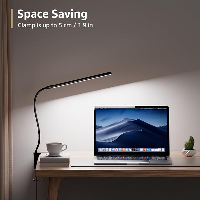 Lepro Clip on Desk Lamp LED Reading light Dimmable USB Small Clamp Lamp - Image 4