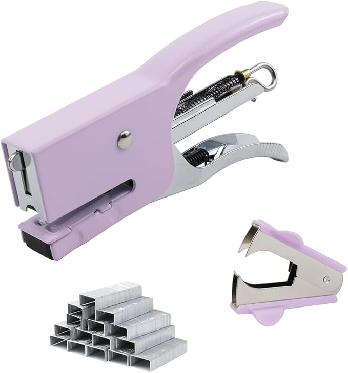 Small Hand-held Stapler Set, 15 Sheet Capacity, Includes 750Pcs Staples and A by Aacehlh