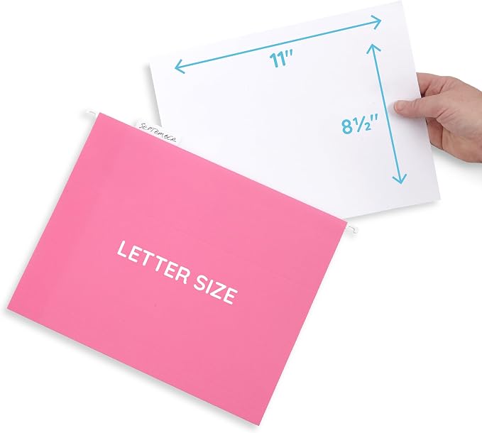 Blue Summit Supplies 25 Pink Hanging File Folders Letter Size, Reinforced - Image 4