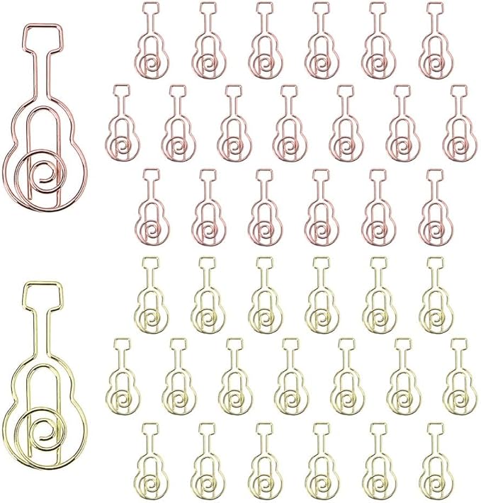OWLFAVO 40pcs Guitar Shape Paper Clips by OWLFAVO