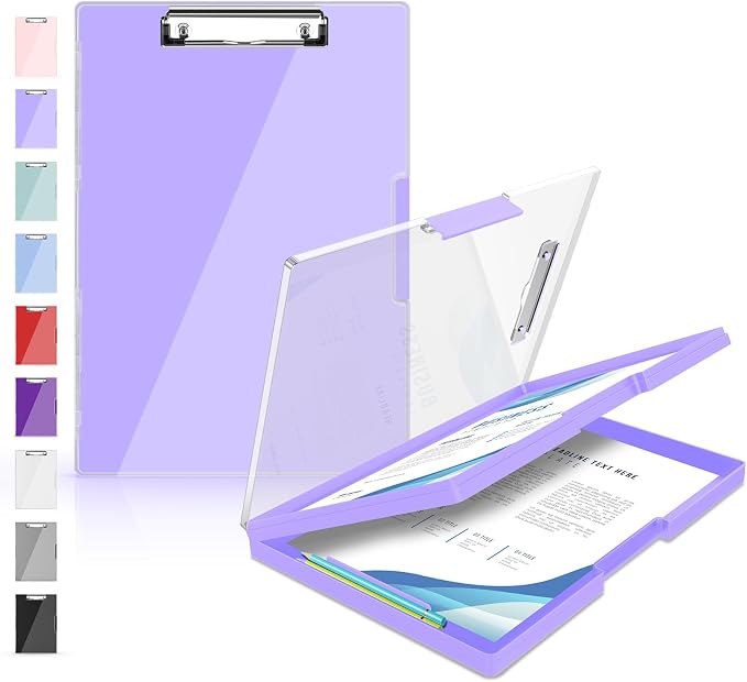 Sooez Clipboard with Storage, Heavy Duty Cleaview Clip Boards 8.5x11 with Dual by Sooez