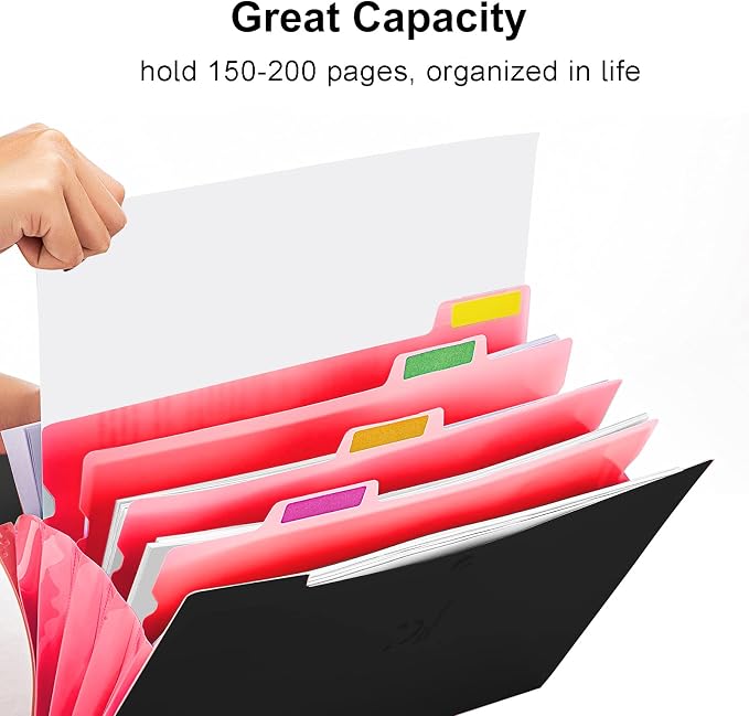 Forvencer Accordion File Organizer, Letter Size, 5 Pocket Expanding File Folder - Image 3