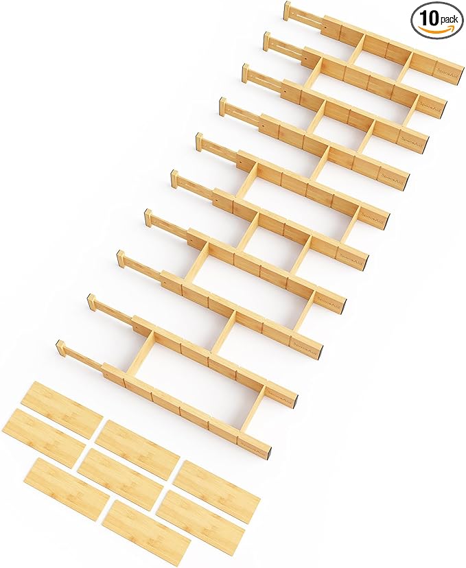 SpaceAid Bamboo Drawer Dividers by SpaceAid