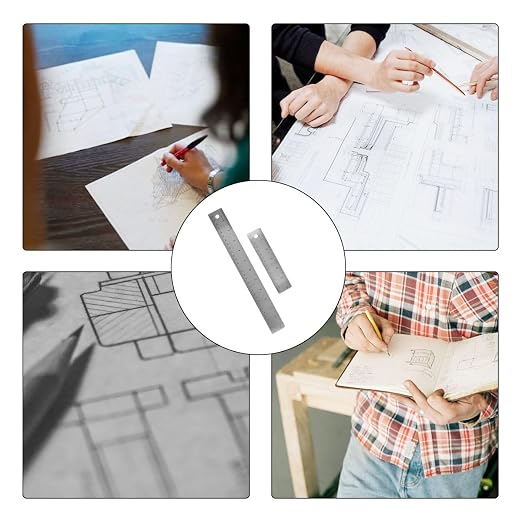 6-Inch and 12-Inch Stainless Steel Metal Ruler - Image 2
