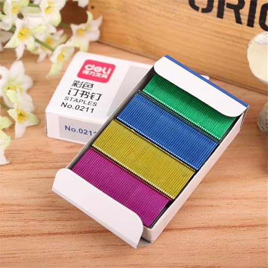 800Pcs Mini Color Staples DIY Shop Stapler Refills Standard Book Staples Office - Image 5