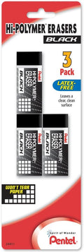 Pentel Hi-Polymer Block Eraser, 3 Pack by PentelofAmerica