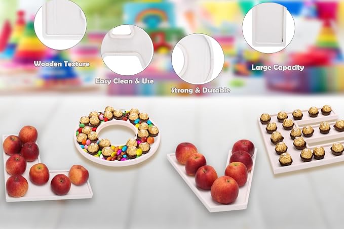 4PCS Larger Charcuterie Letter 12”Love fillable Trays, Letter Trays - Image 4