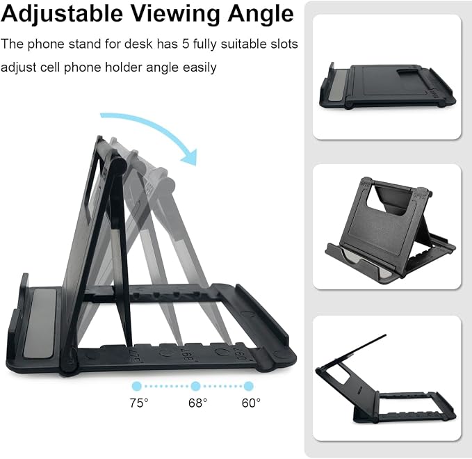POQOD 2 Pack Cell Phone Stand, Foldable Phone Holder - Image 4