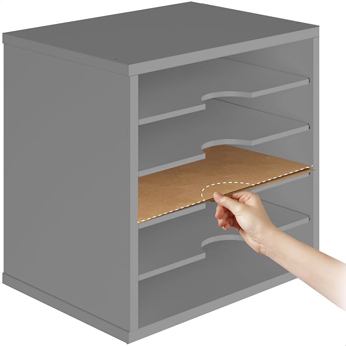 Ballucci 5-Tier File Organizer for Desk, Wooden Mail Sorter, Office Desk - Image 7