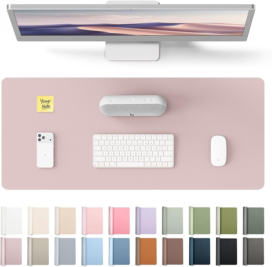 YSAGi Leather Desk Pad Protector, Office Desk Mat, Large Mouse Pad, Non-Slip PU by YSAGi