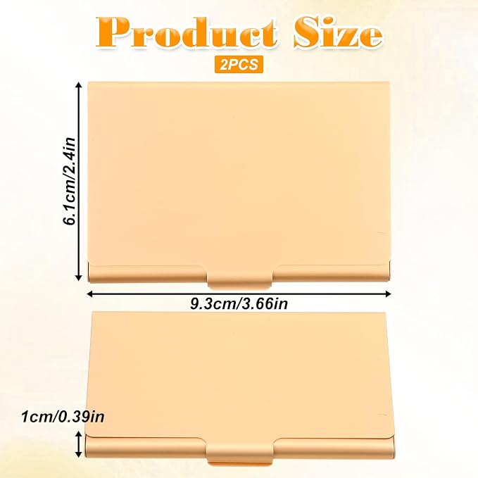 2 Pack Metal Business Card Holder Case, Aluminum Alloy Business Name Card - Image 4