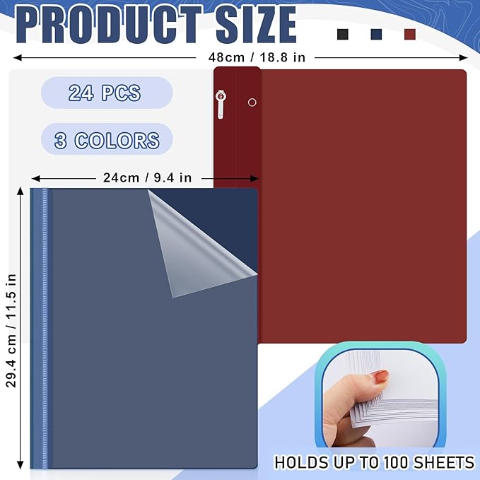 Teling 24 Pcs Clear Front Report Covers - Image 2