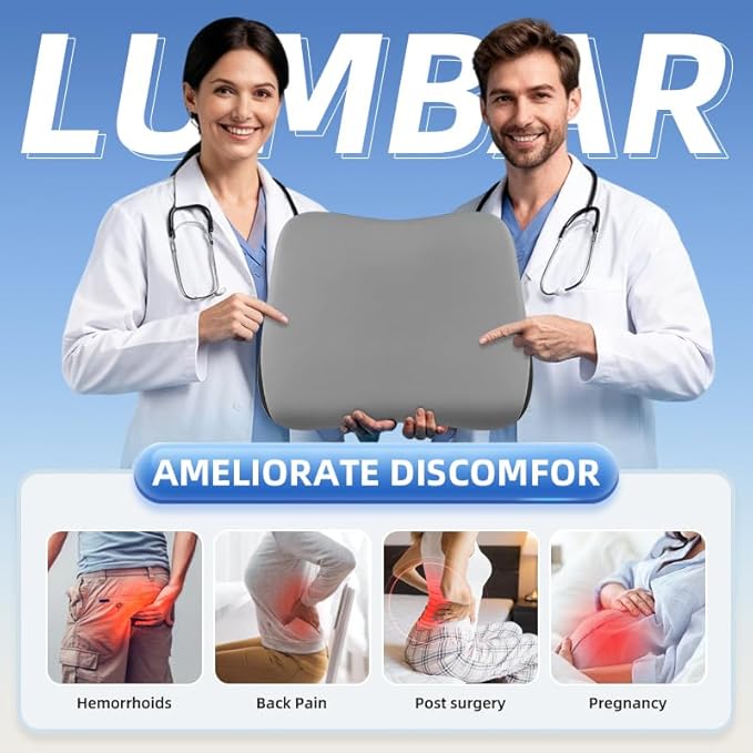 Lumbar Support Pillow for Office Chair, Memory Foam Lumbar Pillow for Lower - Image 3