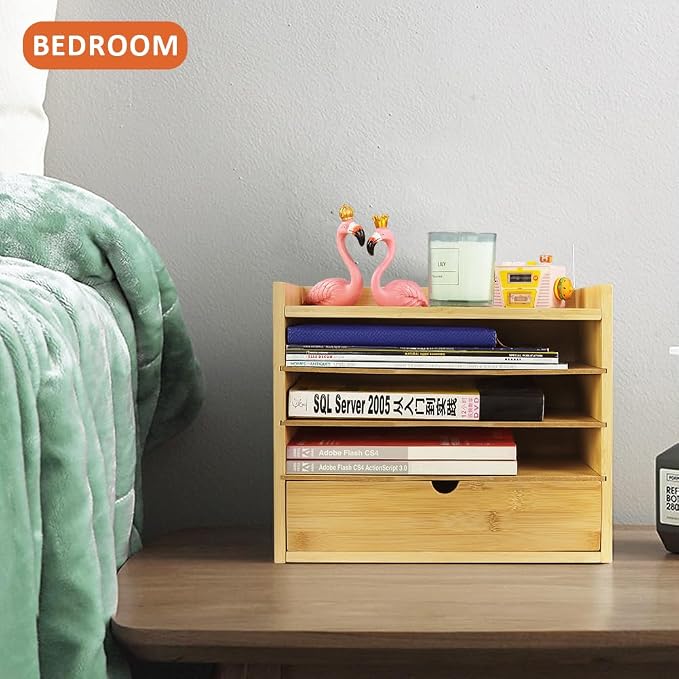 KKTONER 5-Tier Bamboo Desk Organizer - Image 5