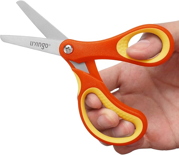 LIVINGO 3 Pack 5” Kids Scissors, Left/Right Handed Blunt Stainless Safety - Image 3