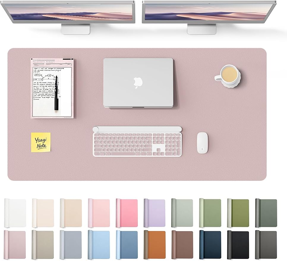 YSAGi Leather Desk Pad Protector, Office Desk Mat, Large Mouse Pad, Non-Slip PU by YSAGi