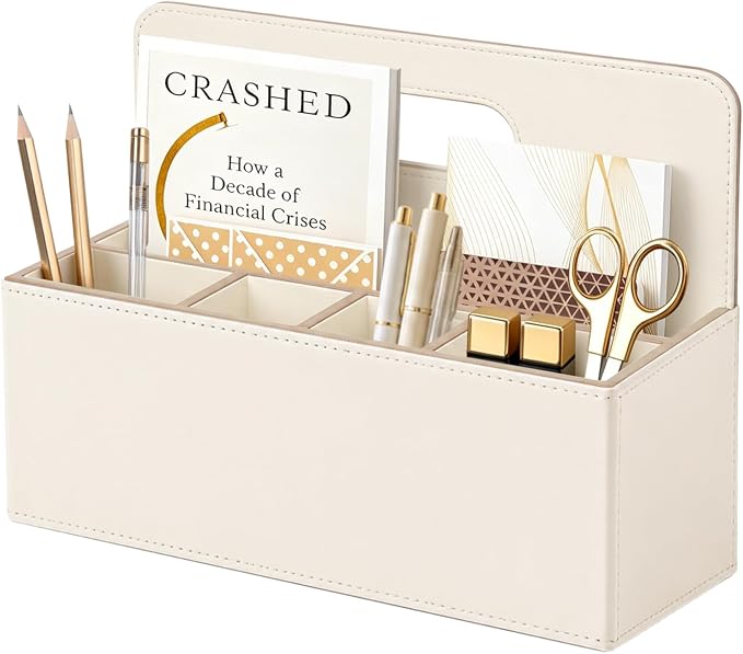 Mail Organizer Countertop, Pencil Holder, Office Supplies File Bill Sorter | PU by Thelittlebeautyoflife