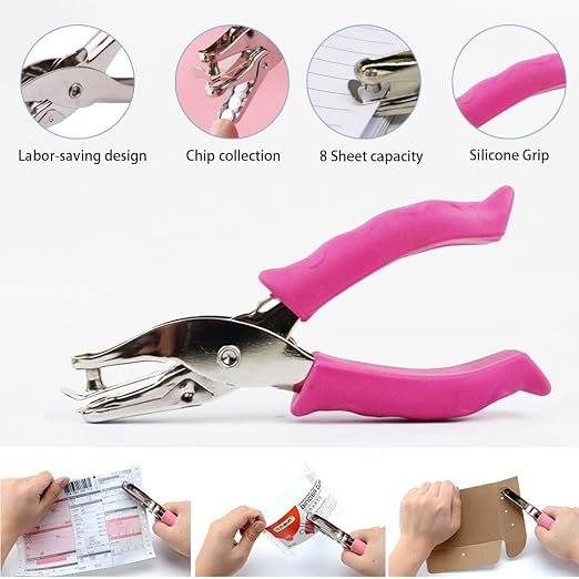 Single Hole Punch 1/4" & 1/8", Small One Hole Puncher - Image 3