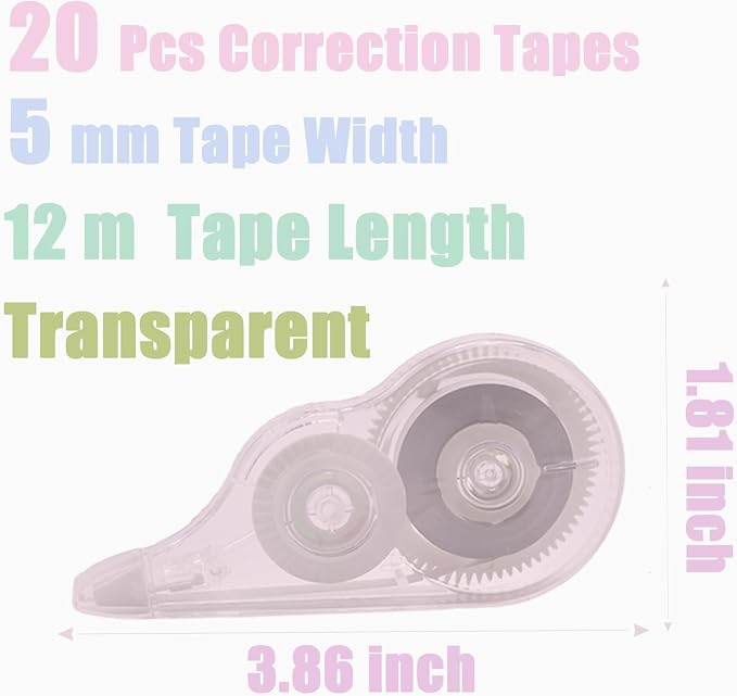20 Pcs 39.4 Ft Clear Correction Tape, Teacher Supplies - Image 2