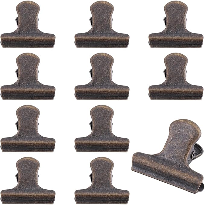 CRASPIRE 12Pcs Vintage Metal Food Bag Hinge Clips 1 Inch Small Binder Clips by CRASPIRE