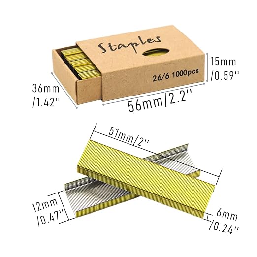 Yellow Gold 26/6 Standard Staple Set 12mm Width 1000/Box 4 Boxes/Pack 4000 - Image 3