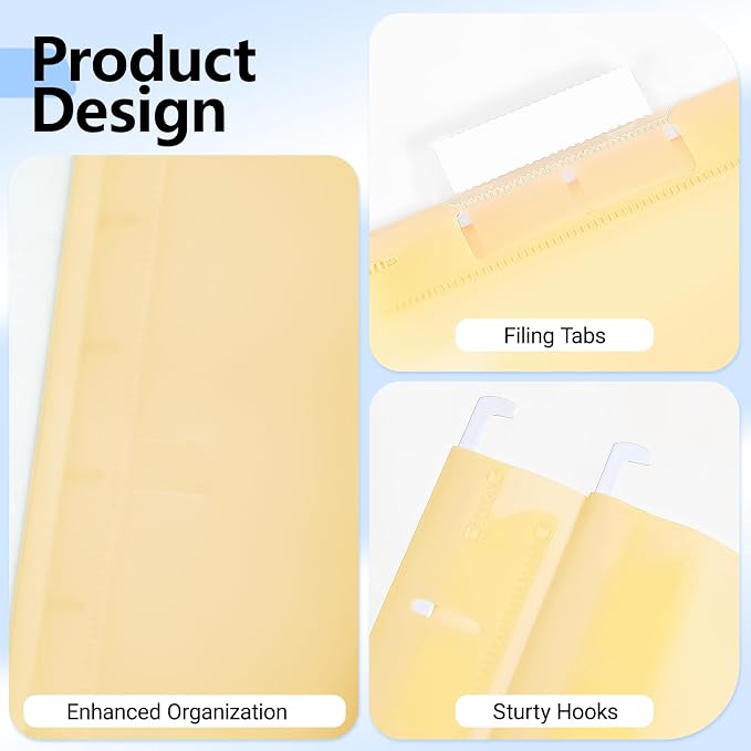Plastic Hanging File Folders, 6 Pack Manila Hanging Folders，Letter Size - Image 6