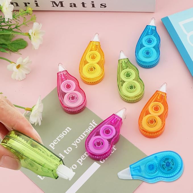12pcs/2sets White Out Correction Tape, Portable Mini White Out Tape Whiteout - Image 8