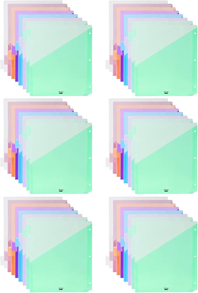 Mr. Pen- Binder Dividers with Pockets and Tabs, 48 Pack | Pastel Color by MrPen
