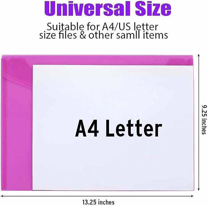 Sooez 6 Pack Plastic Envelopes File Folders, Plastic Folders - Image 5