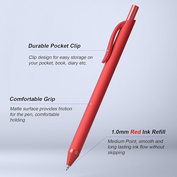 50 Pack Red Ink Pens - Image 2