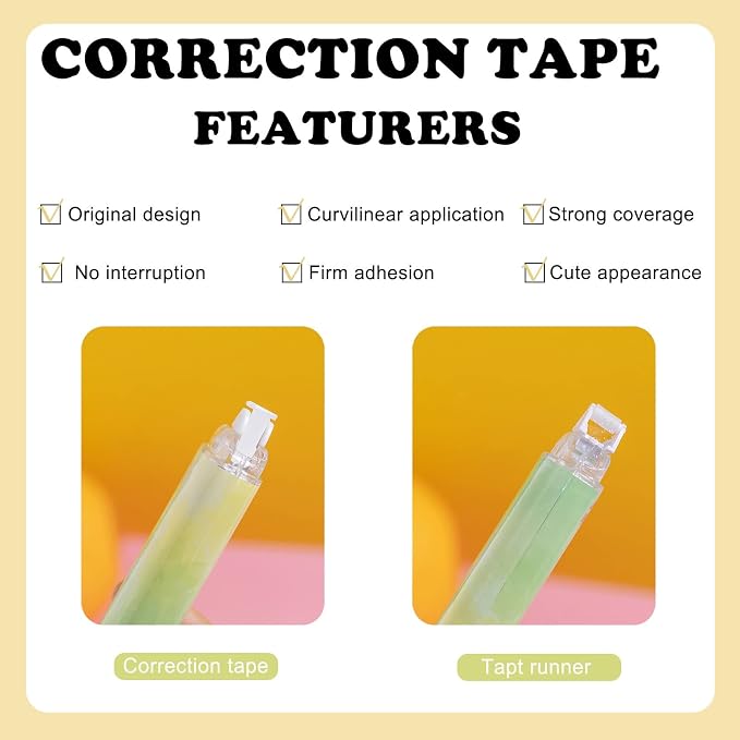 2 in 1 Correction Tape and Double Sided Tape Roller, Cute Quick Dry Japan - Image 4