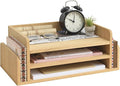 KIRIGEN Wood Desk Organizer 5 Trays, 3-Tier Desktop Document Letter Tray by KIRIGEN