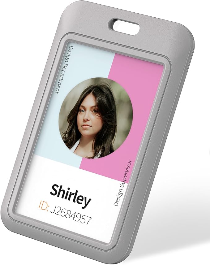 Uniclife 1 Pack Sliding ID Badge Holder Vertical Hard Plastic Case by UnicLife